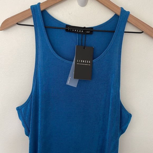 Lioness| XXL Size 12 Everlast Sleeveless Bodycon Blue Midi Dress NWT New - Picture 4 of 12